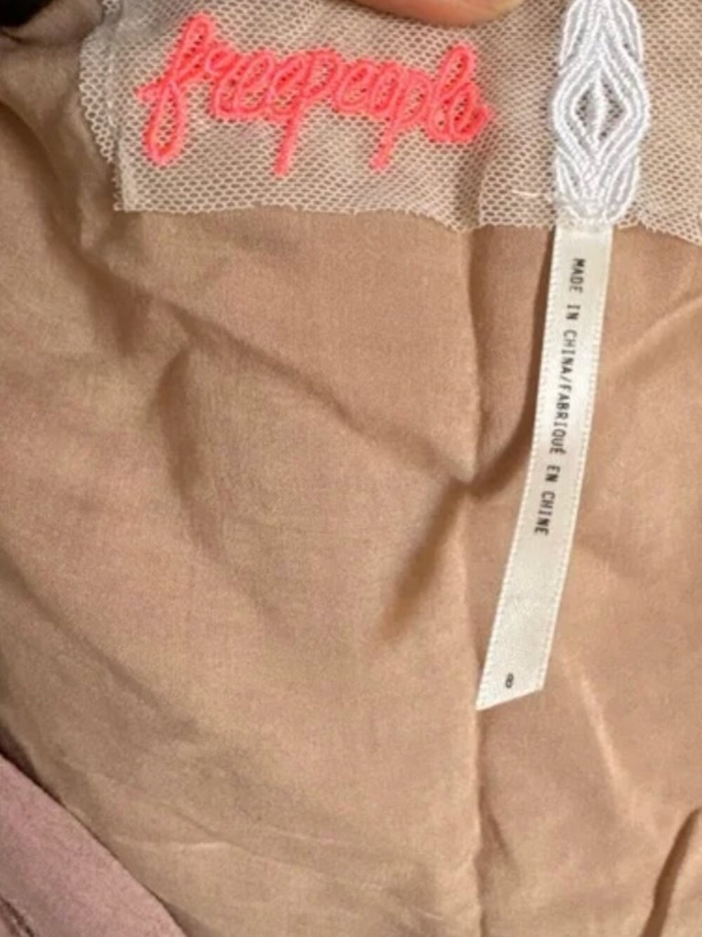 Free People Dusty Pink Elle Lace Shadow Stripe Mini Dress 8 - Picture 13 of 16